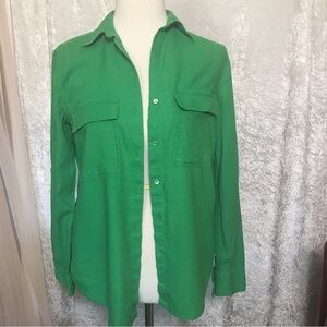 Babaton Ladies Green Button down Linen blend  Blouse  Size 2XS